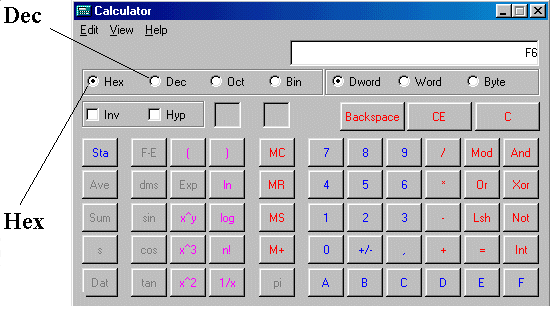 [Windows scientific calculator]